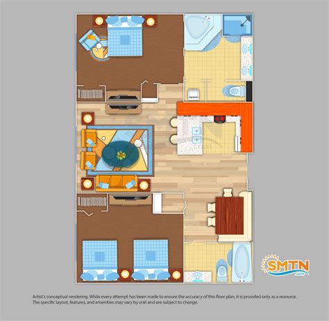 Wyndham Grand Desert 2 Bedroom Lockoff Floor Plan