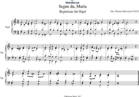 Orgelbegleitsätze und intonationen zum katholischen gesangbuch gotteslob. Segne du, Maria - Thomas Maiworm | Noten zum Download