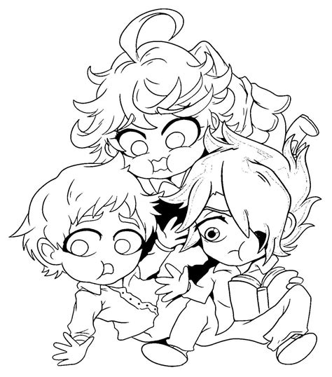 Chibi Promised Neverland Coloring Page Download Print Or Color