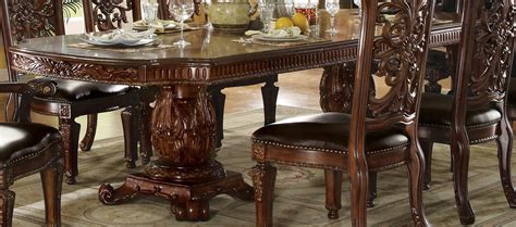 Acme Vendome Dining Table With Double Pedestal 120l Cherry 60000 At
