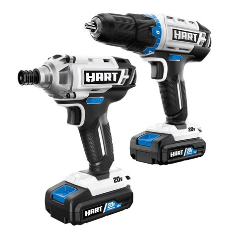 Hart 20 Volt Cordless Drill And Impact Combo Kit With 2 15ah Lithium