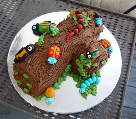 Bugs On A Log Cake By Jenny West Log Cake Bug Birthday Cakes Cake