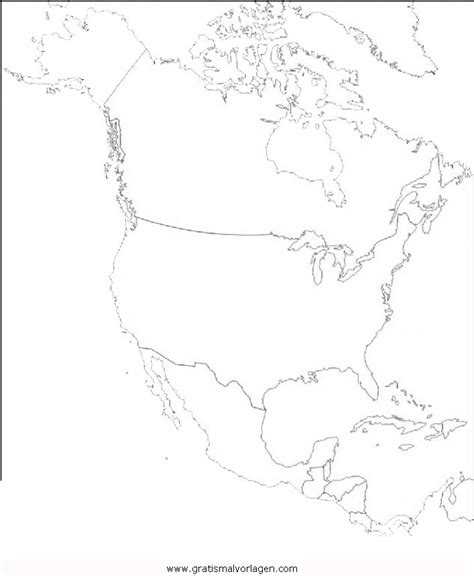 Auf dieser kostenlosen malvorlage kann ihr kind eine ganze ritterburg ausmalen. nordamerika gratis Malvorlage in Geografie, Landkarten ...