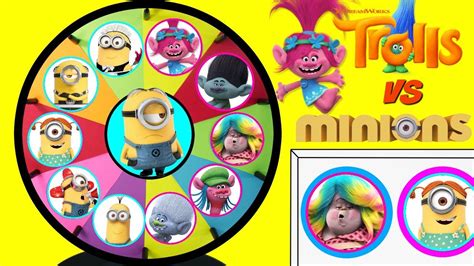 Trolls Vs Minions Spinning Wheel Game Punch Box Toy Surprises Youtube