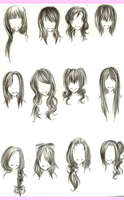 Different Hairstyles For Drawing How To Draw Hair Drawings Anime