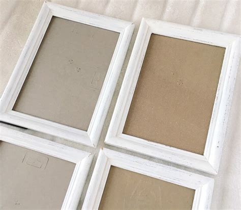 Matching White Wooden Pictures Frames Distressed 5x7 Painted Etsy