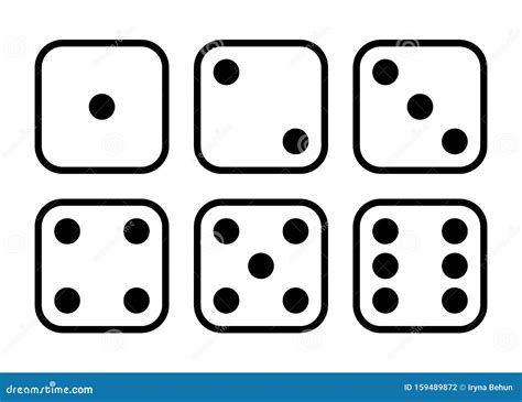 Dice Black And White Flat Illustration Stock Vector Illustration Of