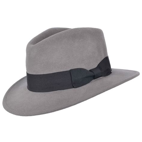 Mens Indiana Jones Style Fedora Crushable Trilby Hat With Wide Band 100