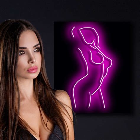 Led Neon Sign 600mm X 500mm Feminine Silhouette Madaboutneon