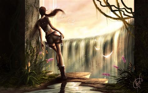 Wallpaper Video Game Wanita Kaki Kurus Lara Croft Tomb Raider Mitologi Gambar