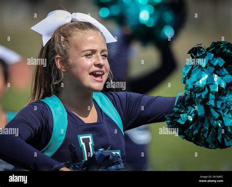 High School Cheerleader In Idaho Stock Photo Alamy