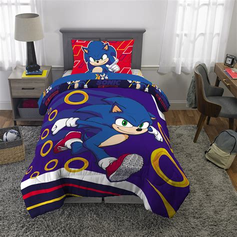 Sonic The Hedgehog Bed In A Bag Kids Bedding Bundle Set 4 Piece Twin