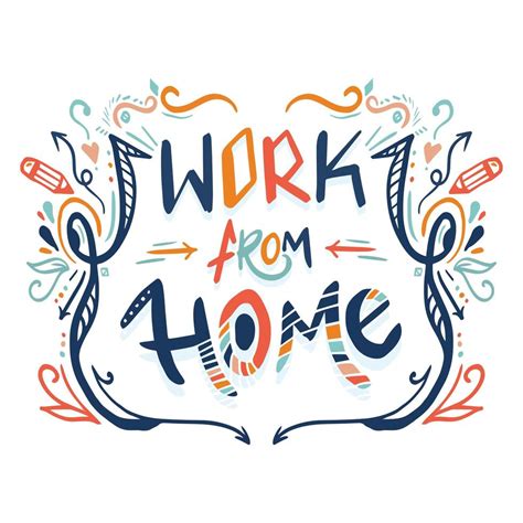 Work From Home Lettering With Doodles 966054 Vector Art At Vecteezy