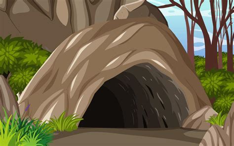 Dentro Del Paisaje De La Cueva En Estilo De Dibujos Animados 6765753