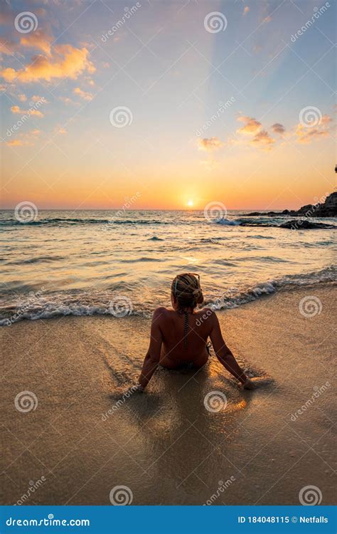 Beautiful Woman On The Tropical Beach Stock Image Image Of Girl Body