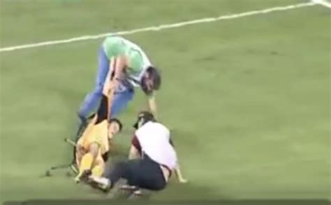 Injured Greece Football Player Dropped While Being Stretchered Off