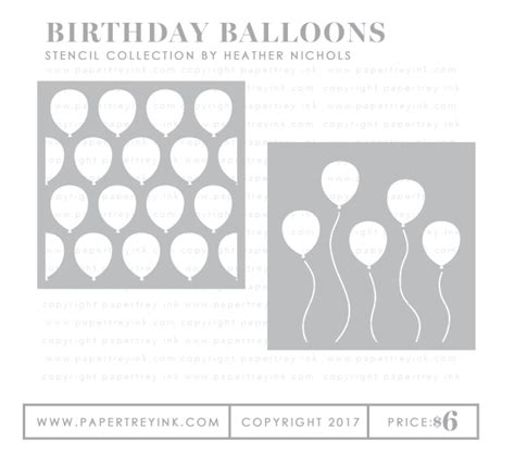 Birthday Balloons Stencil Collection Set Of 2 Papertrey Ink