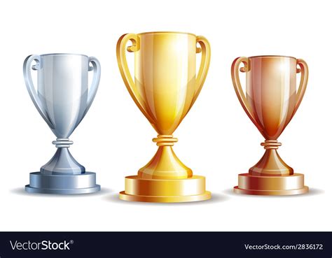 Gold Silver And Bronze Winners Cup Royalty Free Vector Image