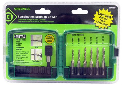 Greenlee Combination Drill And Tap Set 6 Pieces High Speed Steel