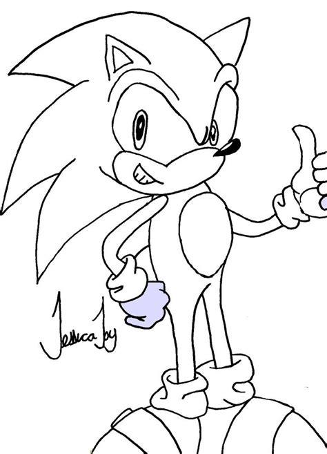 Sonic Drawing Outline By Sonicamy24 On Deviantart