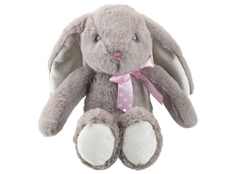 Grey Plush Sitting Bunny 23cm Bang On Blanks