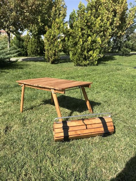 Folding Wood Table Portable 3220 Inches 8050cm Camping Etsy Outdoor