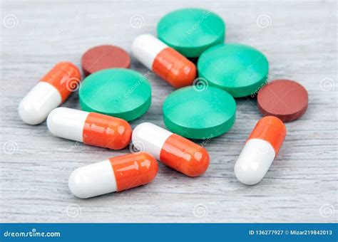 Many Multi Colored Medical Pills Close Up Stock Image Image Of