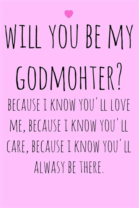 By the quotesmaster · february 9, 2019. Will you be my Godmother? | Godmother, Godmother gifts ...