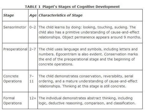 Piagets Stages Of Cognitive Development Child Development Theories