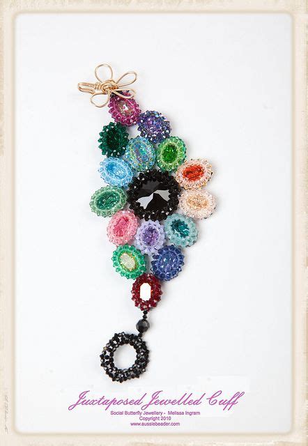 Juxtaposed Jewelled Cuff Bead Work Beaded Flowers Crochet Earrings