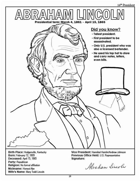 If i were president… turkey coloring page; Wonderful Image of Abraham Lincoln Coloring Page | Abraham ...