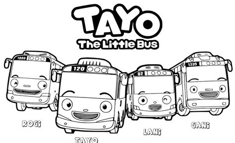 Tayo teaches bong bong the baby van how to be safe on the road. Tayo The Little Bus Coloring Pages - Visual Arts Ideas