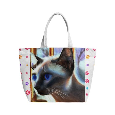 Siamese Cat Bag Heavy Duty And Strong Natural Canvas Tote Bags Etsy