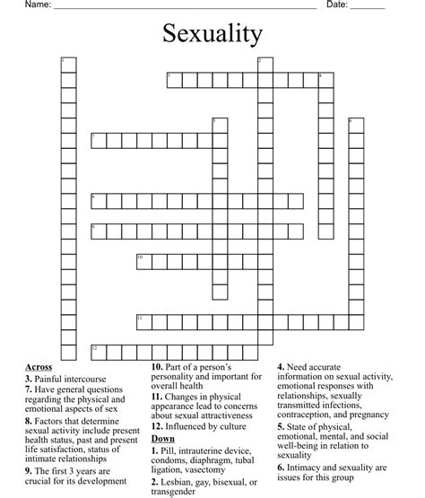 Sexuality Crossword Wordmint
