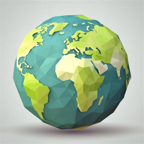 Premium Photo Low Poly Earth Illustration Polygonal Globe Icon