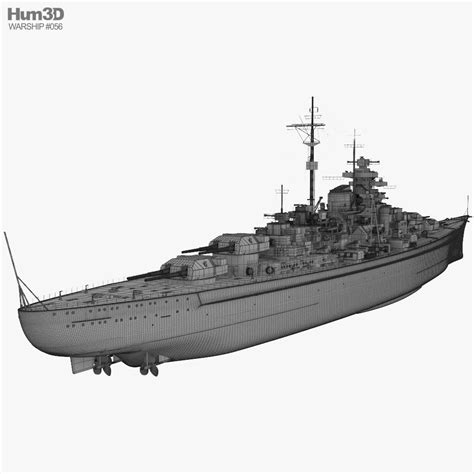 German Battleship Bismarck 3d Model Ship On Hum3d