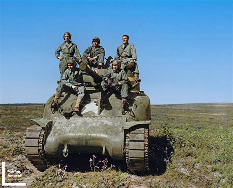 Tank Crew With Sherman Tank During Training Maneuvers Camp Cooke