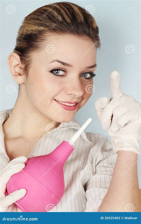 Woman With The Enema Stock Image Image Of Illness Insert 20525403