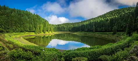 Fonds Decran Portugal Forêts Lac Sao Miguel Azores Arbrisseau Nature