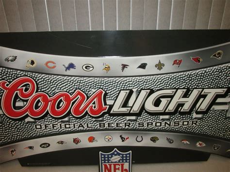 Coors Light Beer Football Sign Nfl Logos Tin Official Beer Sponsor 2004