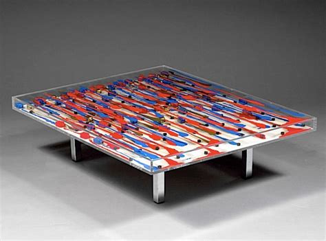 Concrete & chrome coffee tables. ARMAN Galerie FERRERO : Galerie d'art à Nice Artistes - Detail