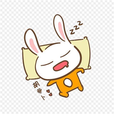 Hand Painted Cartoon Cute Bunny Expression Pack Cute Sleep Cute Cartoon