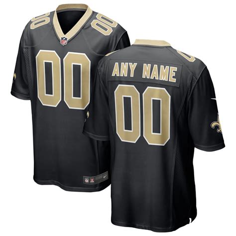 Mens And Youths New Orleans Saints Black Custom Game