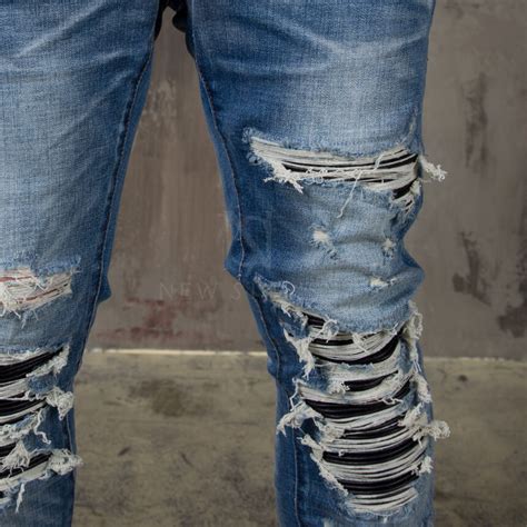 Bottoms Sold Out Pintuck Leather Layered Distressed Slim Jeans