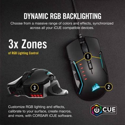 Corsair Glaive Rgb Pro 18000 Dpi Fpsmoba Optical Wired Gaming Mouse