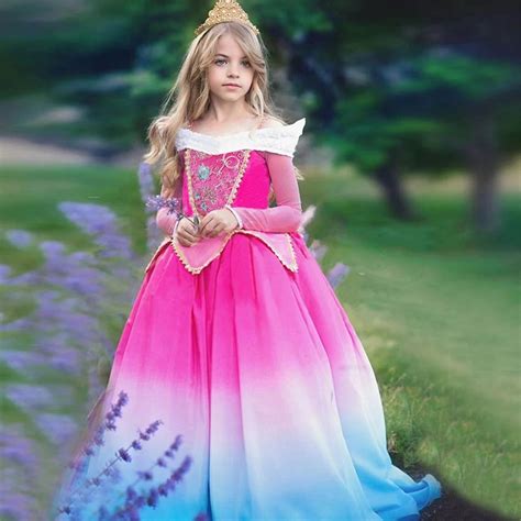 Sleeping Beauty Aurora Costume Pink Blue Dress Maleficent Disney