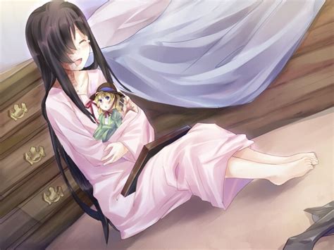 Ikezawa Hanako Katawa Shoujo Game Cg S Girl Barefoot Bed