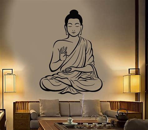 Buddha Wall Decal Buddhism Om Relaxation Zen Meditation Decor Unique G