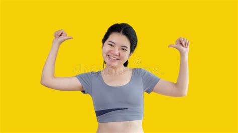 Woman Flexing Her Muscles Stock Image Image Of Strong 273258799