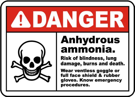 Danger Anhydrous Ammonia Sign G4869 By